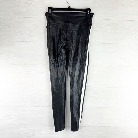 SPANX Side Stripe Tummy Control High Waist Faux Leather Leggings - Picture 5 of 7